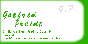 gotfrid preidt business card